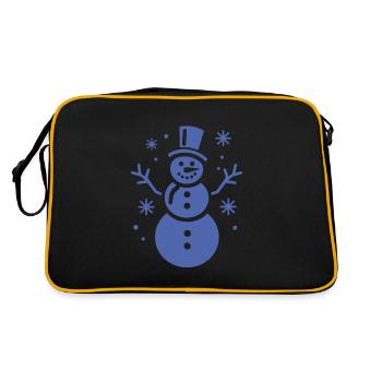 Snowman Silhouette Minimalist - Retro Bag - black/gold - Back