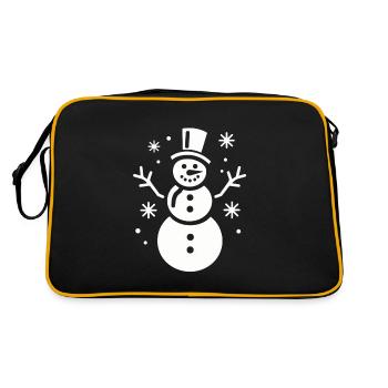 Snowman Silhouette Minimalist - Retro Bag - black/gold - Back