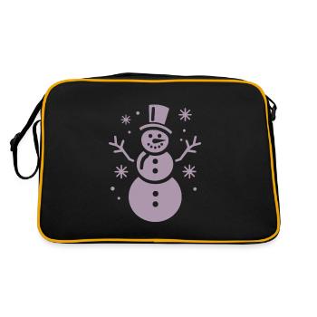 Snowman Silhouette Minimalist - Retro Bag - black/gold - Back