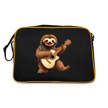 Chill Sloth with Acoustic Guitar - - Retro Bag - black/gold - Back