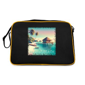Maldives Reethi Beach – Grunge Holiday Paradise - Retro Bag - black/gold - Back