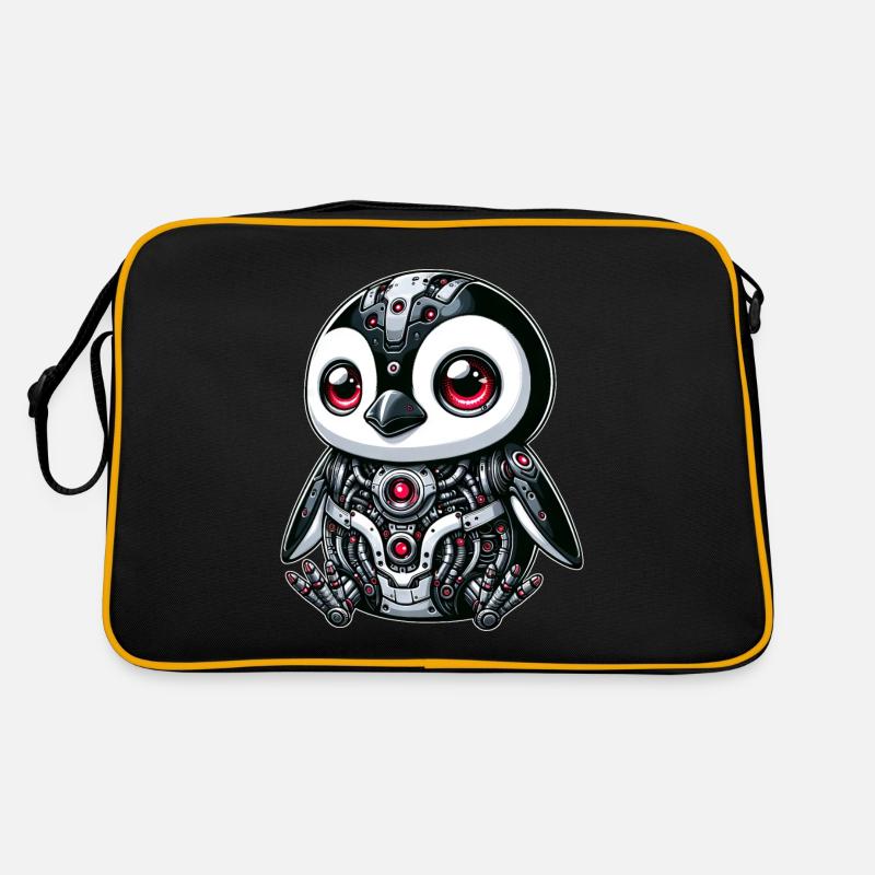 Cyborg Panda: Futuristic Robot Retro Bag