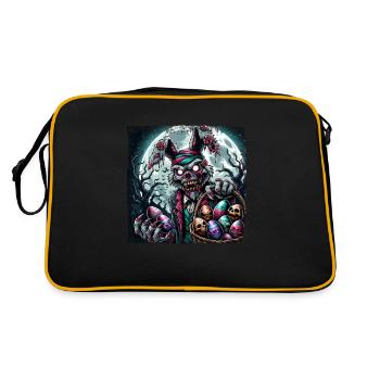 Easter Zombie Bunny Horror - Retro Bag - black/gold - Back