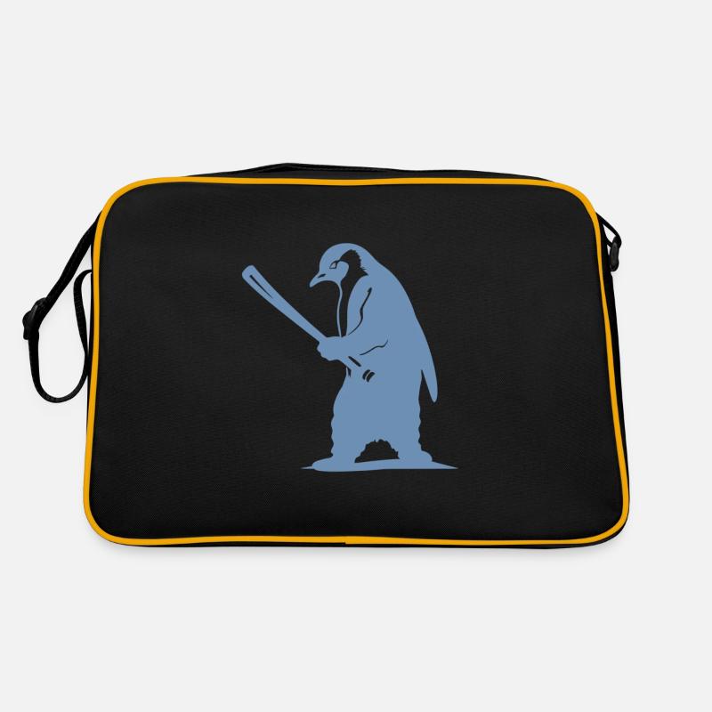 Penguin Baseball Player Silhouette Retro Bag
