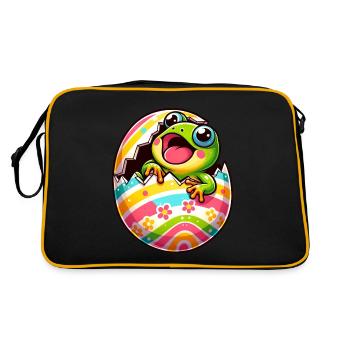 Oeuf de Pâques coloré avec motif grenouille à couver - Sac Retro - noir/or - Dos