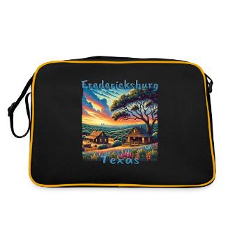 Fredericksburg TX: Sunset & German Culture - Retro Bag - black/gold - Back