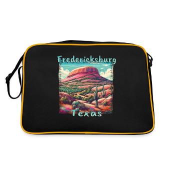 Fredericksburg TX: German Roots & Sunset - Retro Bag - black/gold - Back