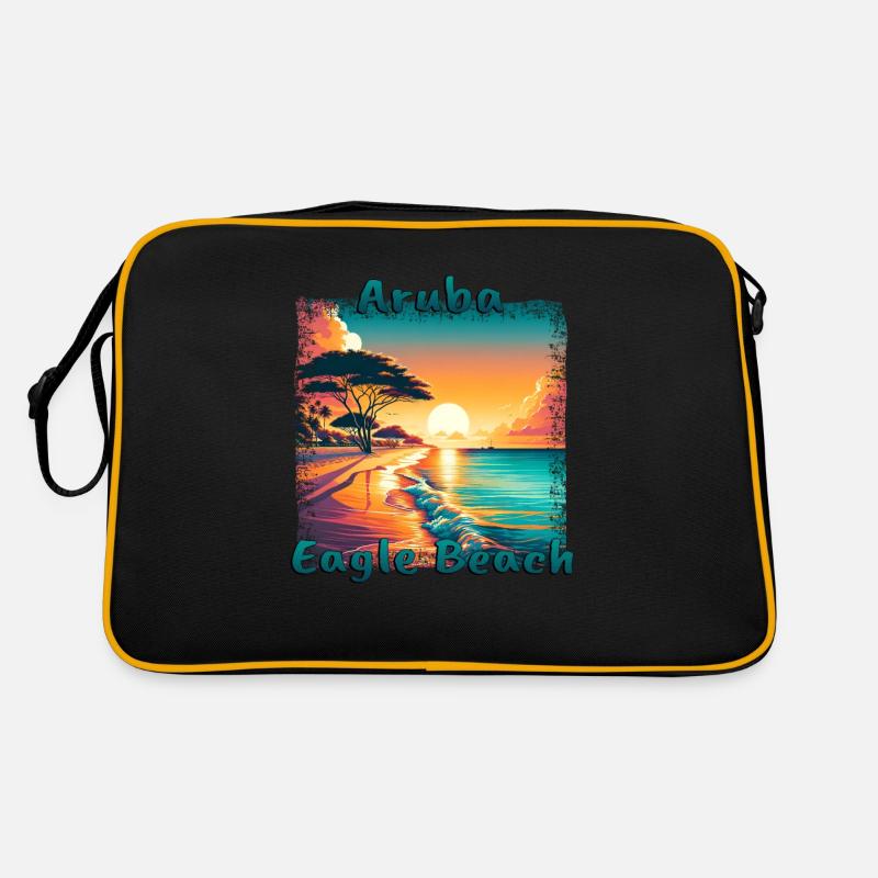 Grunge Sommerurlaub Eagle Beach Aruba Retro Tasche