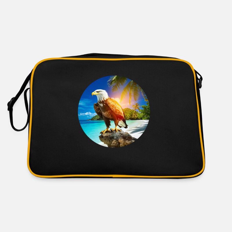 Adler am Eagle Beach Aruba Sommerurlaub Retro Tasche