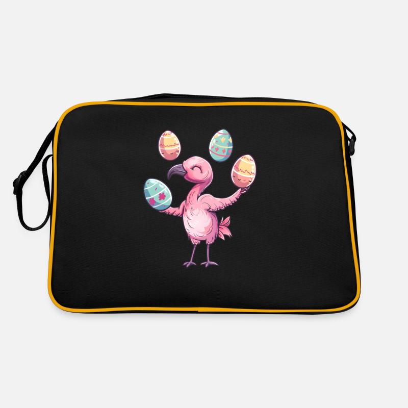 Flamingo Easter Eggs Juggling Festive Retro Bag