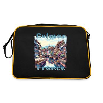 Colmar Old Town Half-Timbered House Grunge Look - Retro Bag - black/gold - Back