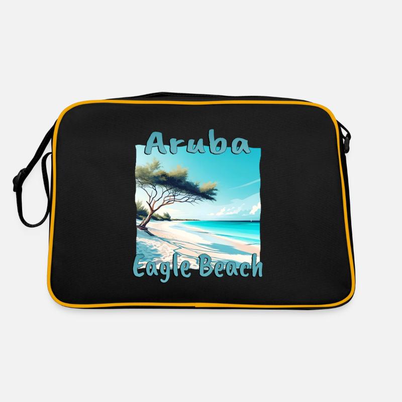 Aruba Urlaub Eagle Beach Design Retro Tasche