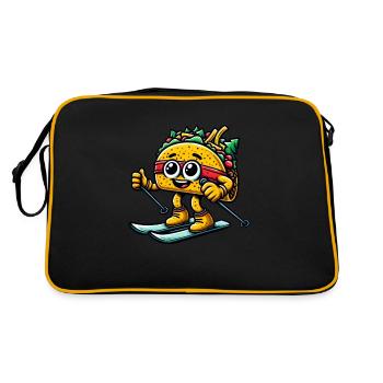 Taco on skis Winter downhill - Retro Bag - black/gold - Back