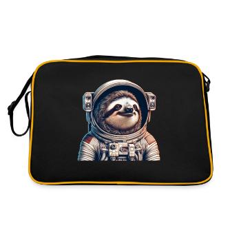 Pensive Sloth Astronaut - Retro Bag - black/gold - Back