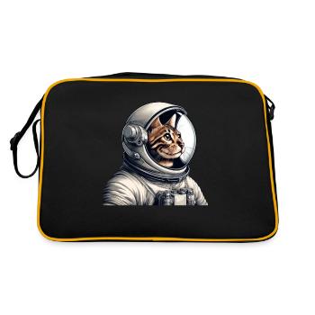 Bengal Cat Astronaut Space Adventure - Retro Bag - black/gold - Back