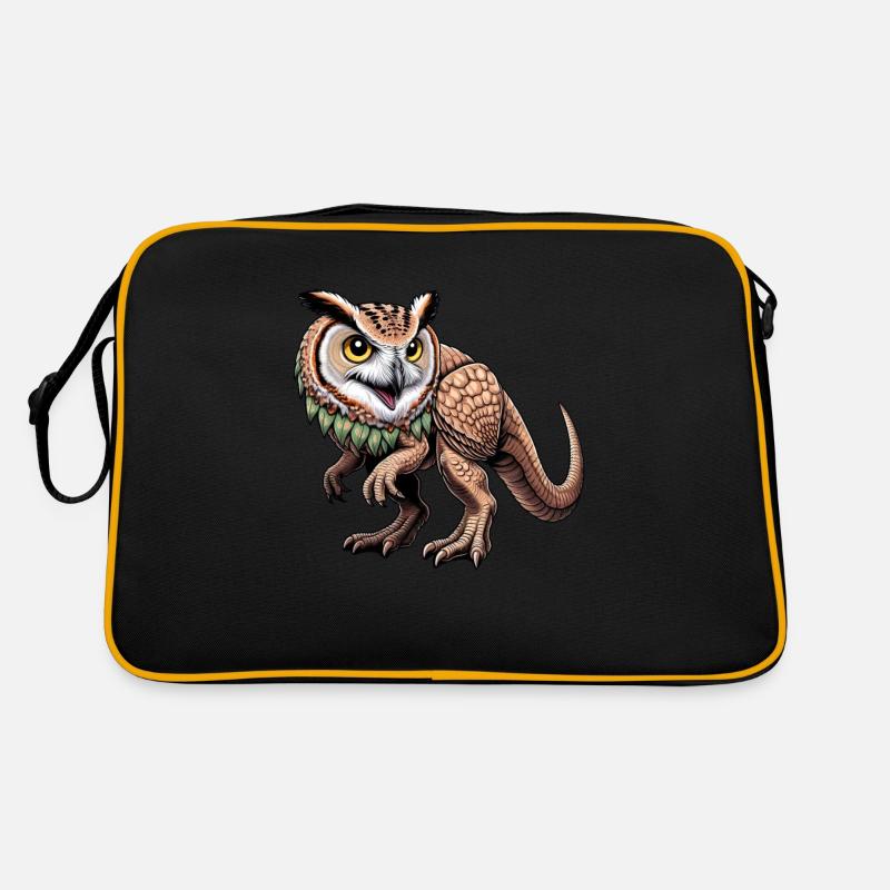T-Rex and Owl Mythical Creatures Mix Retro Bag
