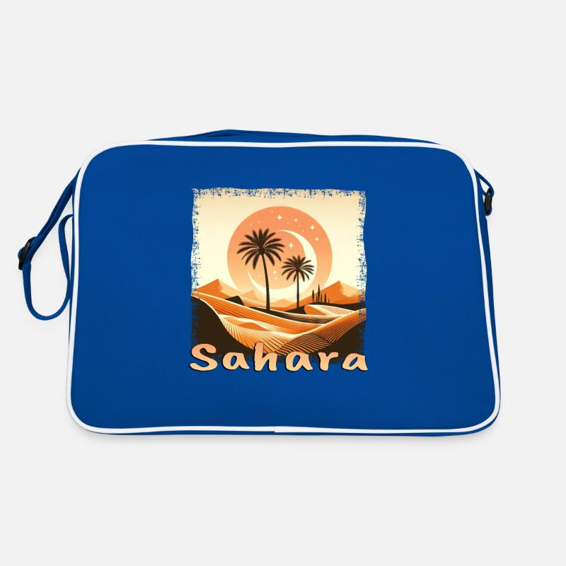 Désert du Sahara marocain et coucher de soleil sur les palmiers Sac Retro