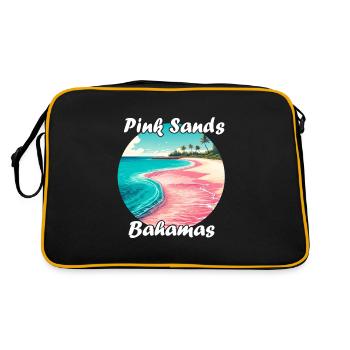 Pink Sands Bahamas at sunset - Retro Bag - black/gold - Back