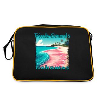 Pink Sands Bahamas Beach Grunge Style - Sac Retro - noir/or - Dos