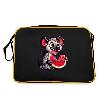 Hyène avec motif d’été pastèque - Sac Retro - noir/or - Dos
