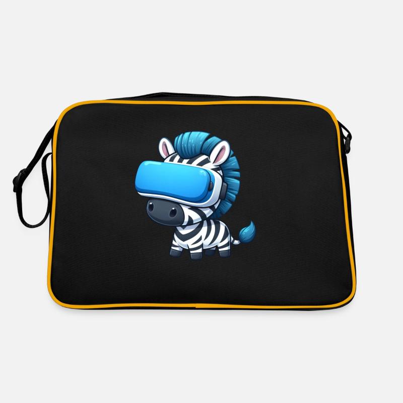 Zebra VR-Gamer: Digitales Abenteuer Retro Tasche