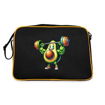 Avocat avec haltères fitness workout - Sac Retro - noir/or - Dos