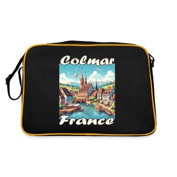 Colmar Old Town, Colonial-Style Port and Canal - Retro Bag - black/gold - Back