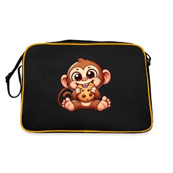 Chimpanzee with Biscuit Sweet Temptation - Retro Bag - black/gold - Back