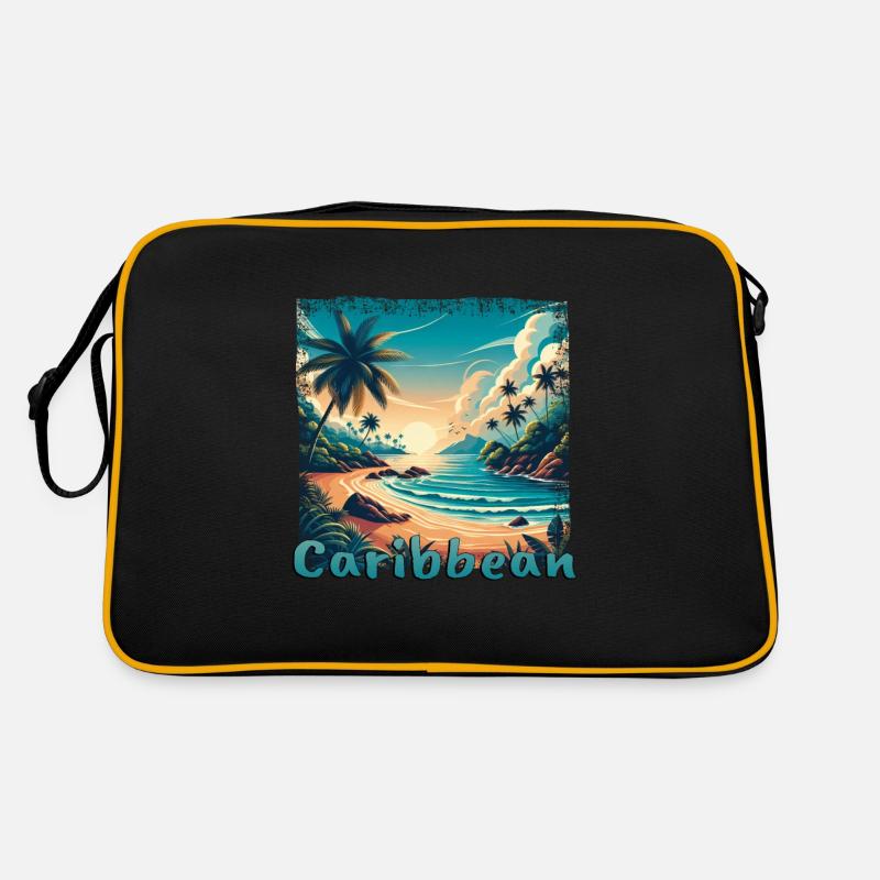 Vacances à la plage dans les Caraïbes en Amérique à Grunge Sti Sac Retro