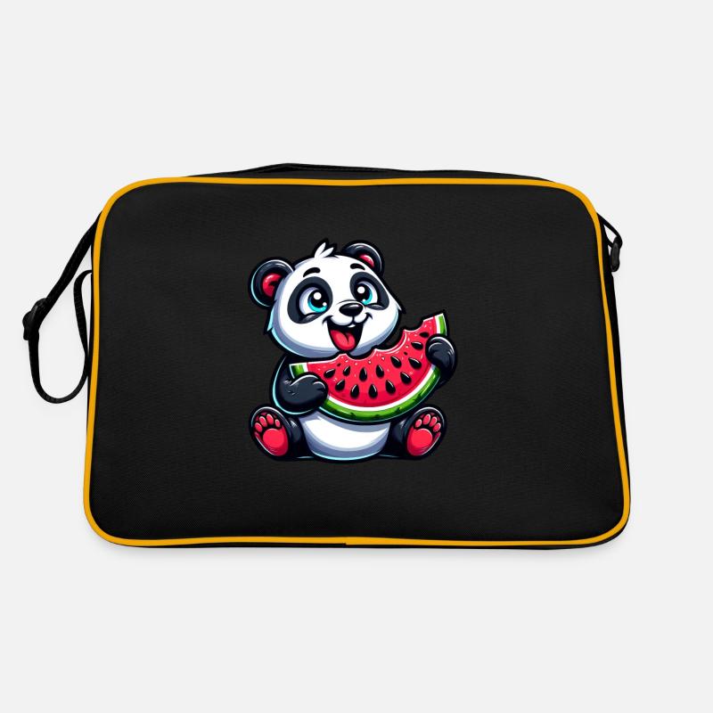 Panda à la pastèque fruité drôle Sac Retro