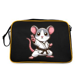 Souris Rat Karaté Arts Martiaux Japonais Arts Martiaux Arts Martiaux - Sac Retro - noir/or - Dos