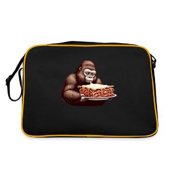 Gorilla aime la bande dessinée de lasagne - Sac Retro - noir/or - Dos