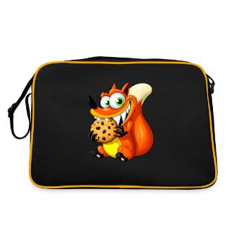 Renard roux mignon avec biscuit - Sac Retro - noir/or - Dos