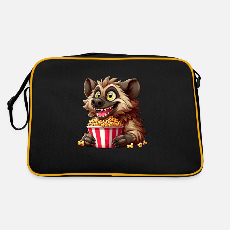 Hyäne Raubtier Popcorn Kinoabend Retro Tasche