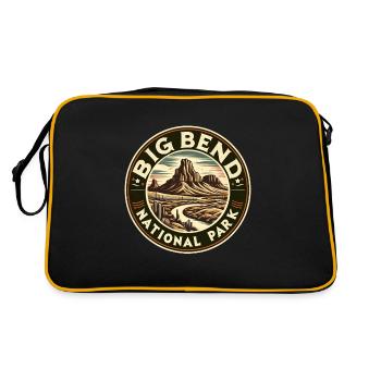 Big Bend National Park Vintage Round Mountains - Retro Bag - black/gold - Back