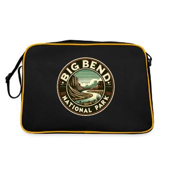 Big Bend National Park Vintage Round Mountains - Retro Bag - black/gold - Back