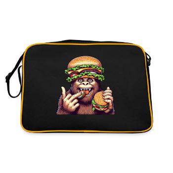 Bigfoot Sasquatch Burger de restauration rapide - Sac Retro - noir/or - Dos