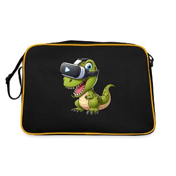 Drôle Dino T-Rex Réalité virtuelle VR Fun - Sac Retro - noir/or - Dos