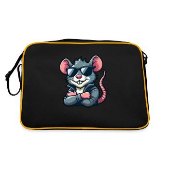 Cool Souris Lunettes De Soleil Coiffure Rat Élégant - Sac Retro - noir/or - Dos