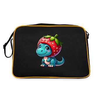 Sweet Dino T-Rex Strawberry Fruity Hat Whimsical - Retro Bag - black/gold - Back