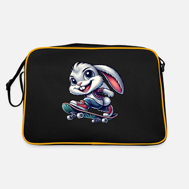 White Rabbit Skateboard Skateboarder Funny Retro Bag