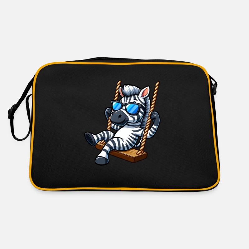 Lunettes de soleil Cool Zebra Swing Été - Sac Retro - noir/or