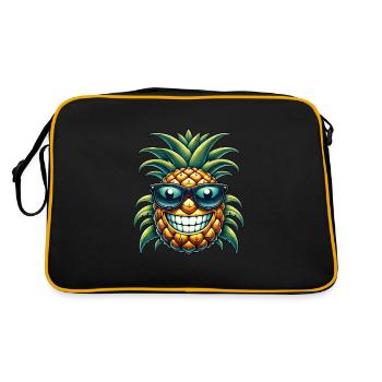 Cool Pineapple Tropical Fruit Summer Sun - Retro Bag - black/gold - Back