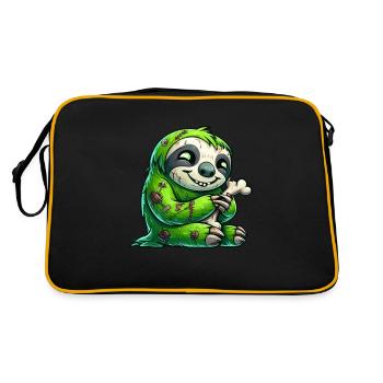 Halloween paresseux zombie dessin animé drôle - Sac Retro - noir/or - Dos