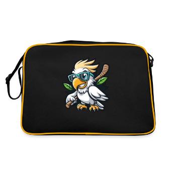 Kakadu Paradiesvogel Hockey Eishockey - Retro Tasche - Schwarz/Gold - Hinten