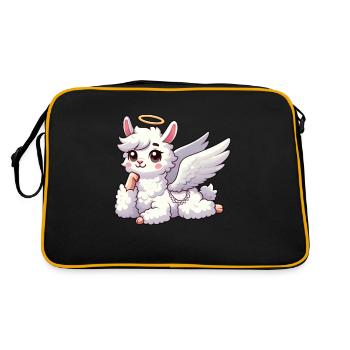Drôle d’ange lama alpaga avec des ailes et - Sac Retro - noir/or - Dos