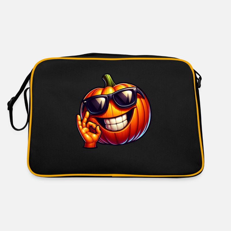 Cool Halloween pumpkin with sunglasses Retro Bag
