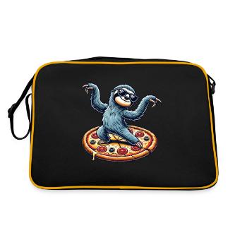 Cool paresseux danse aime pizza Animal paresseux - Sac Retro - noir/or - Dos