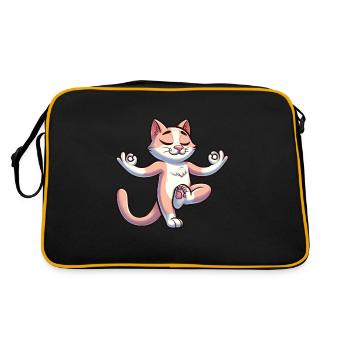 Cat Yoga Meditation Meditation Balancing - Retro Bag - black/gold - Back