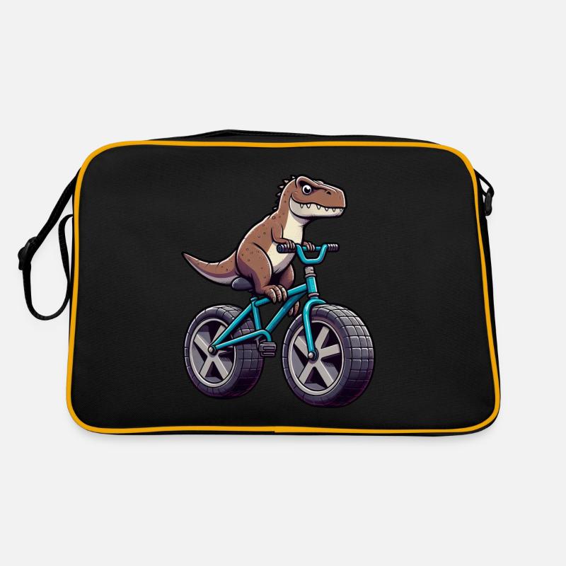 Drôle de dinosaure T-Rex à vélo Sac Retro